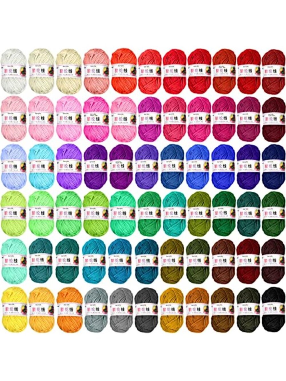 66 Color Acrylic Yarn Set Crochet Knitting Craft Supplies Bulk Yarn Pack